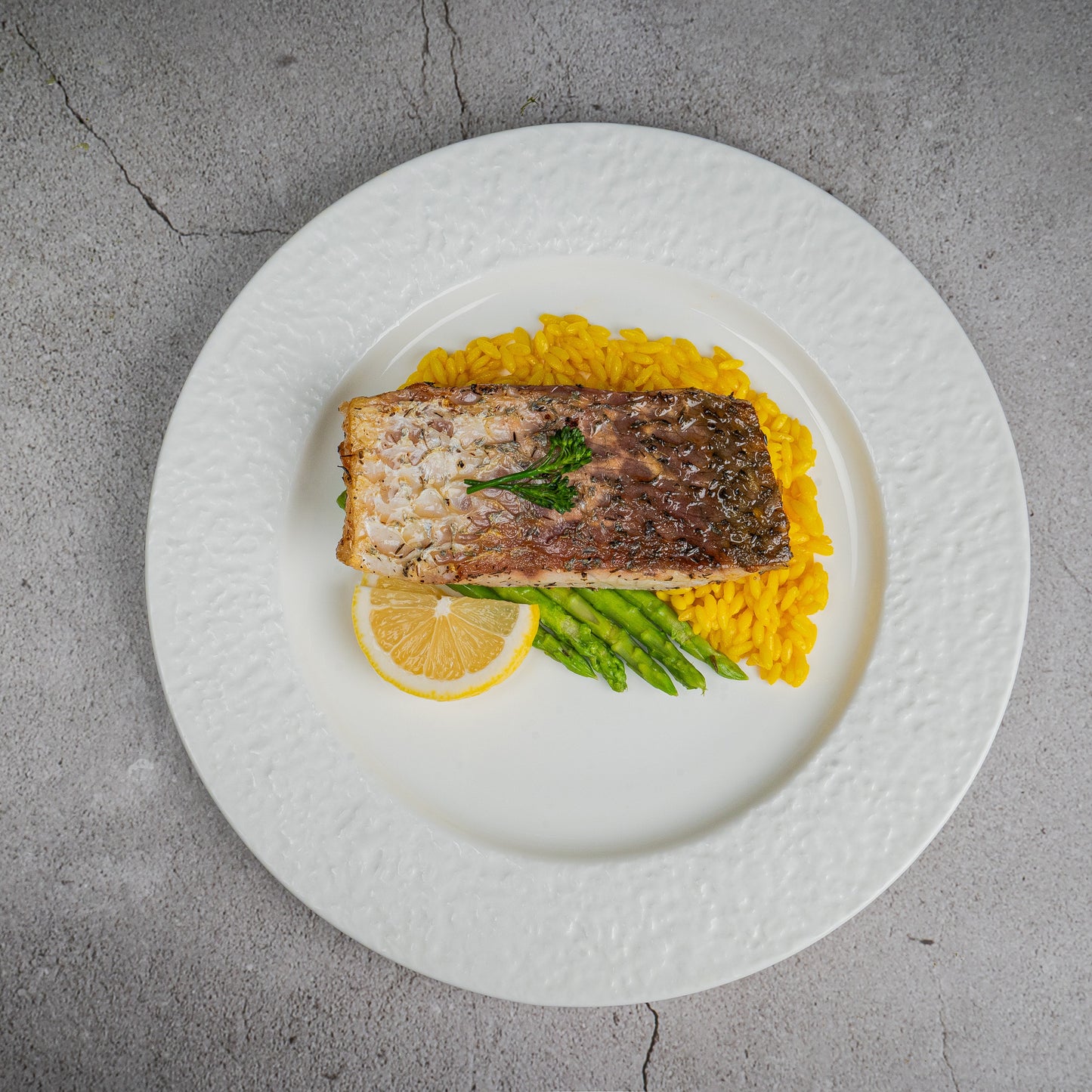 Baked Cod with Lemon Asparagus(B)