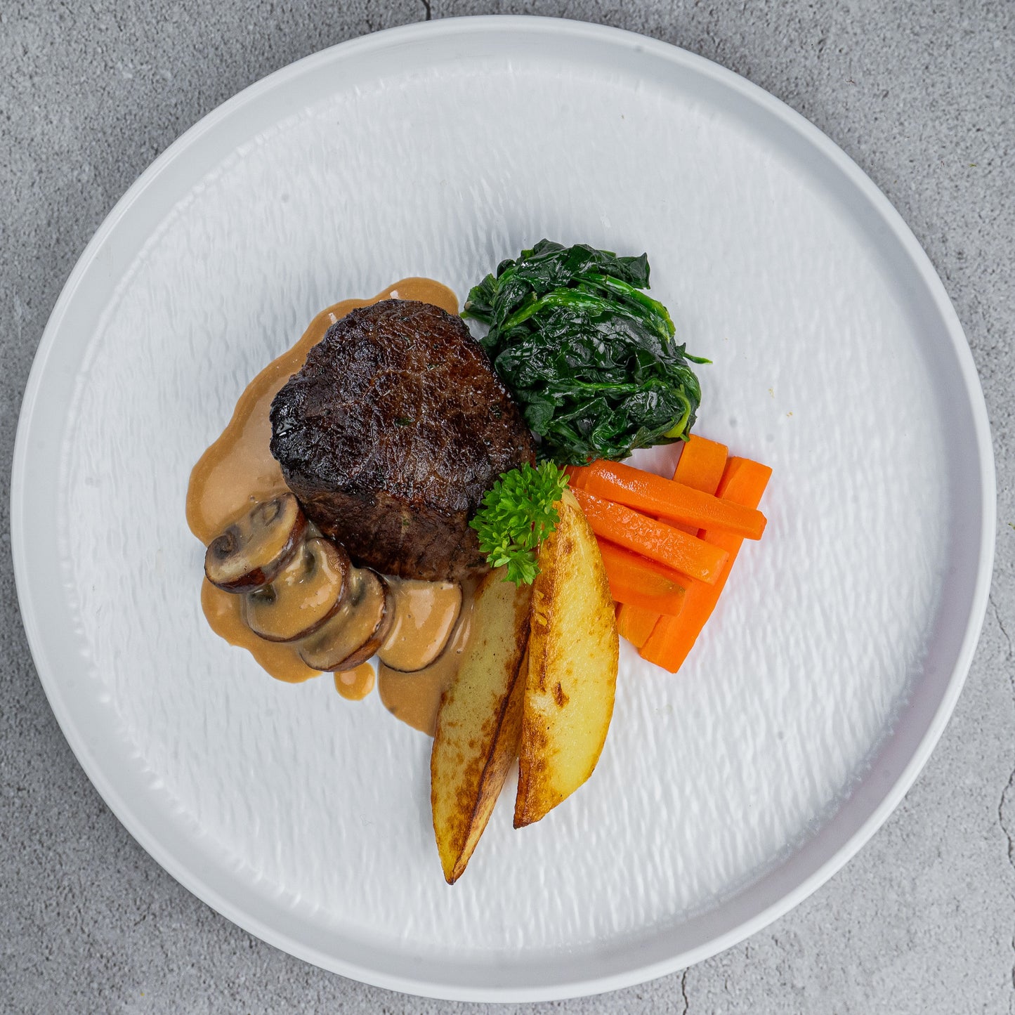 Beef Steak with Creamy Mushroom Sauce(S)