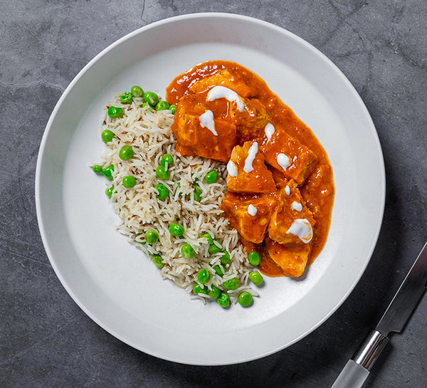 Butter (less) Chicken with Peas Pulao