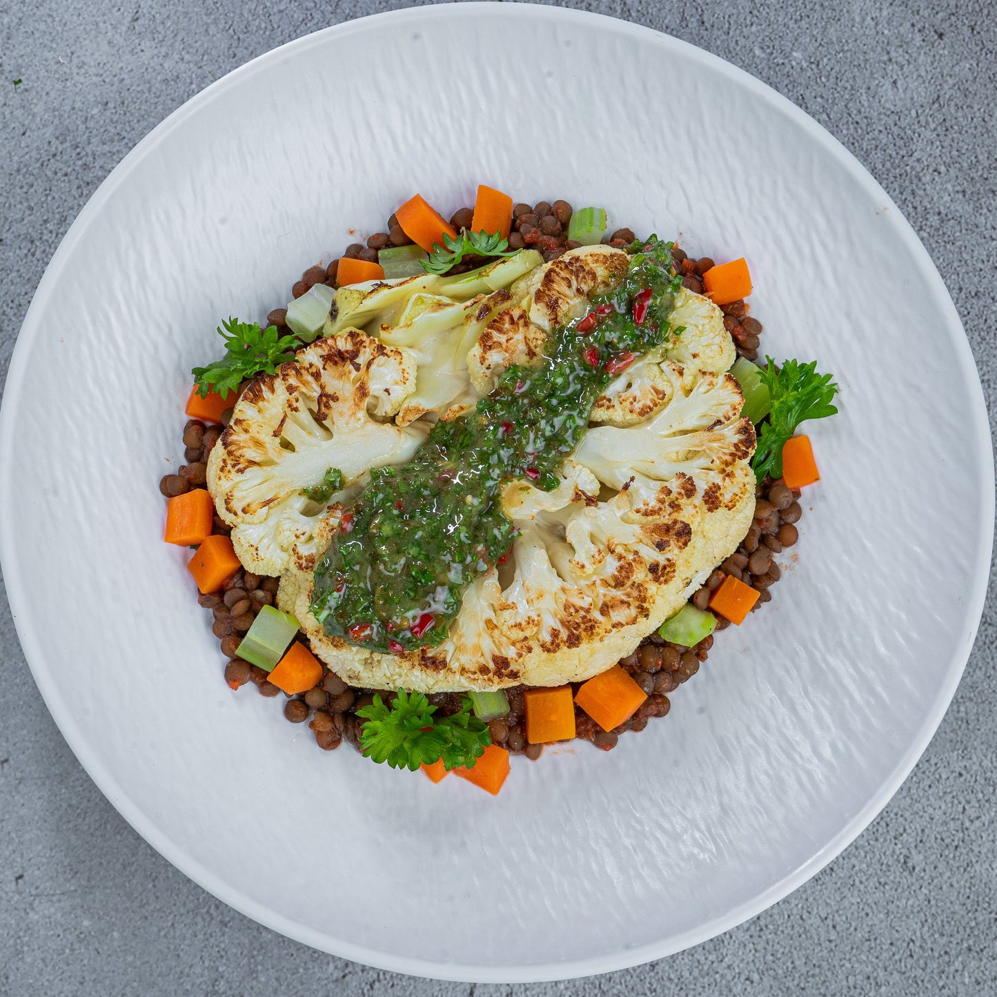 Cauliflower Steak with Chimichurri Sauce(P)