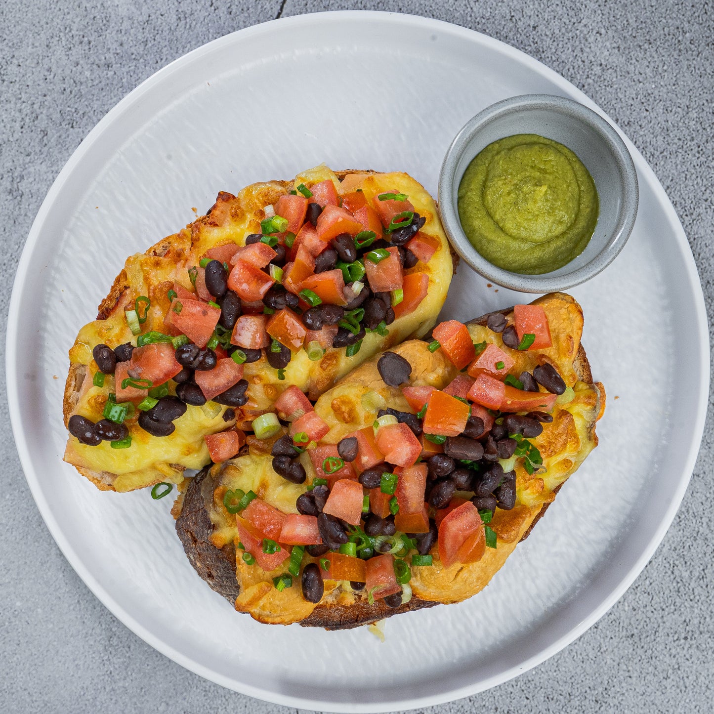 Mexican Molletes with Black Beans (P)