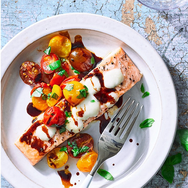 Roasted Salmon Caprese(B)
