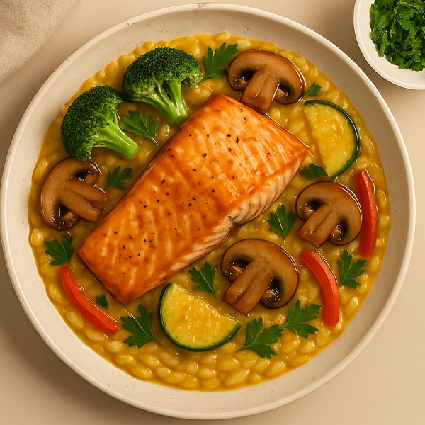 Salmon Mushroom Saffron Risoni Risotto (S)