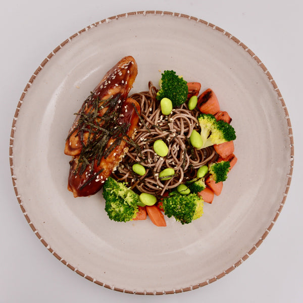 Maple Glazed Quorn Fillet with Soba Noodles and Vegetables
