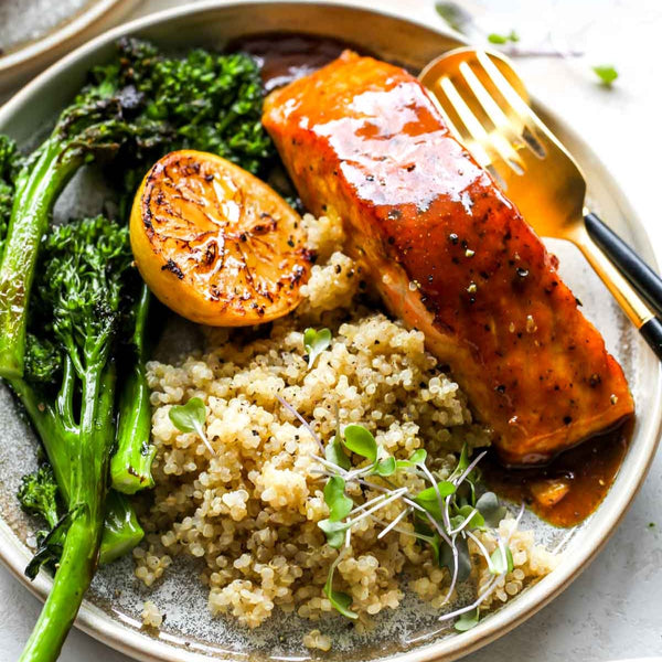 Curried Mustard Maple Glazed Salmon