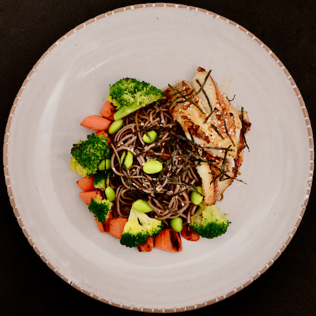 Maple Glazed Dory Fillet with Soba Noodles(S)