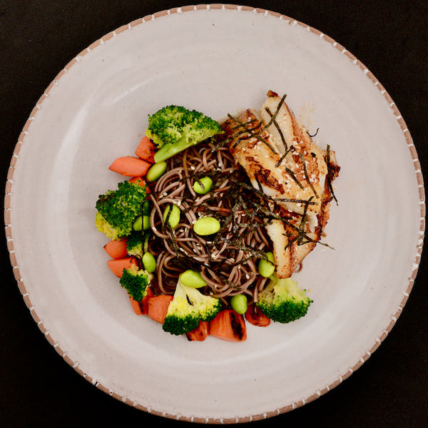 Maple Glazed Dory Fillet with Soba Noodles