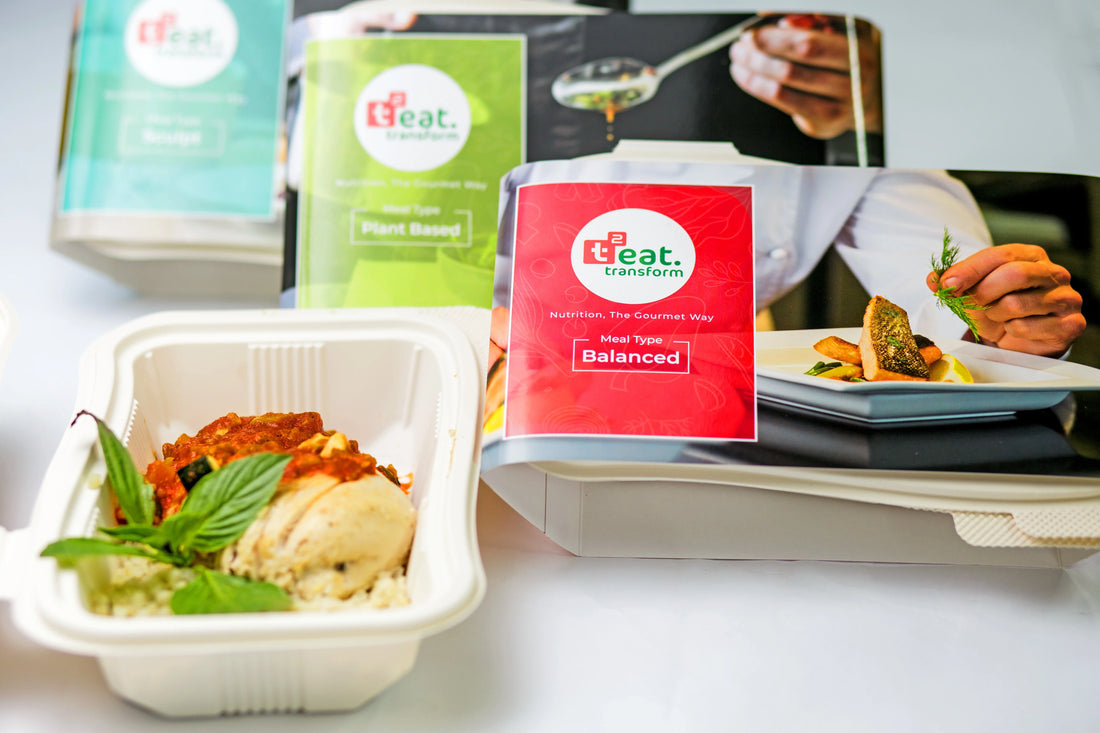 Protein-rich everyday lunch with fish, tofu, vegetables and grains for muscle maintenance after 40
