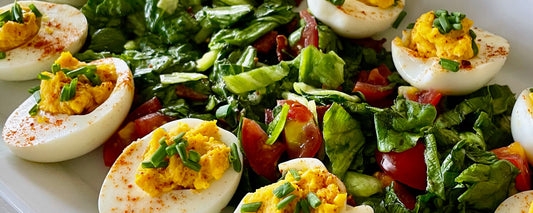Classic Deviled Eggs with Salad