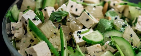 Vegan Sesame Cucumber Tofu Salad