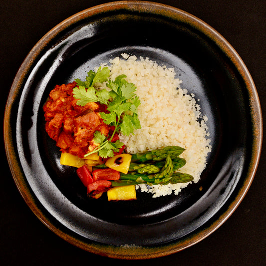 Quorn Eggplant Curry with Cauliflower Rice (P)