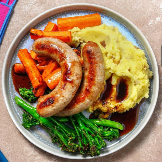 Beef Bangers 'n' Caramelized Mash(B)