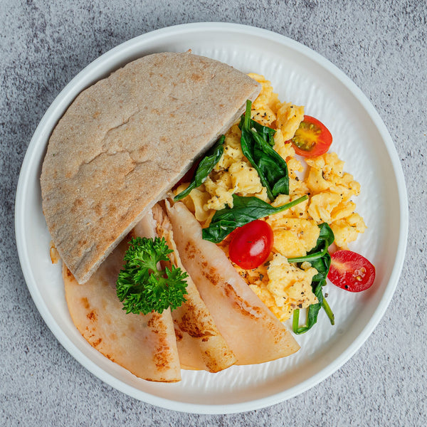 Breakfast Ham and Scrambled Eggs Pita Pocket