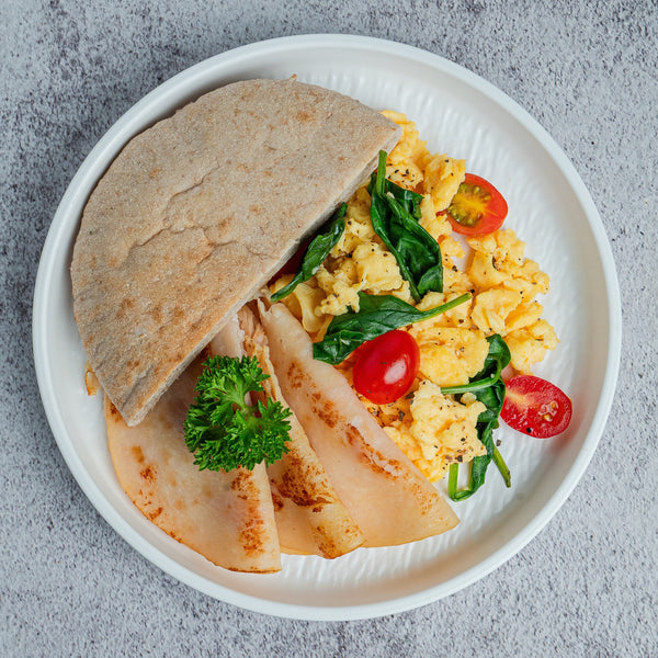 Breakfast Ham and Scrambled Eggs Pita Pocket