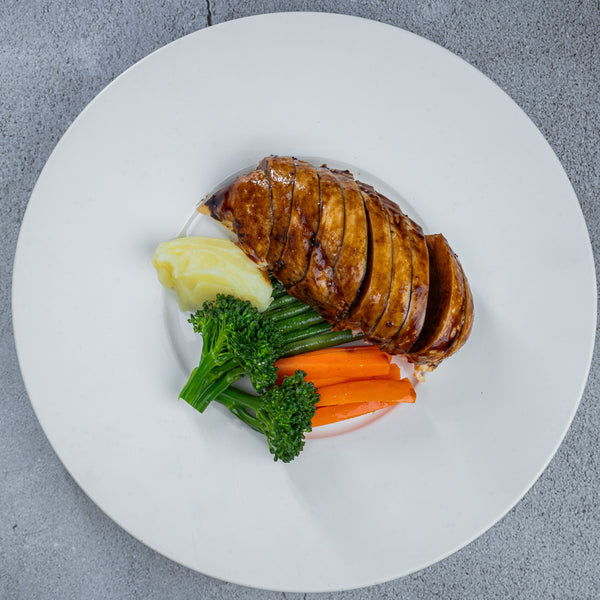 Cherry Balsamic chicken with Garlic Mash