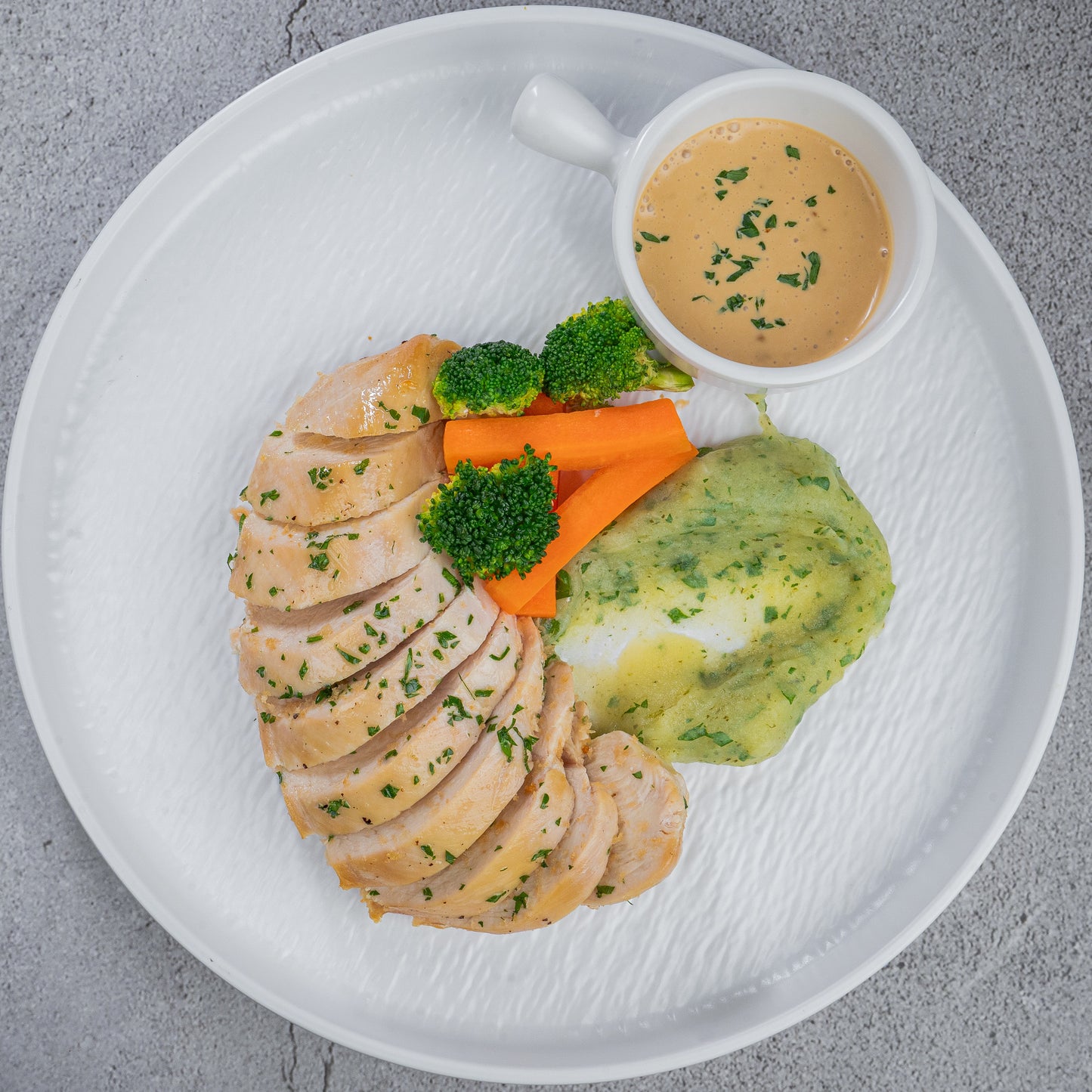 Chicken Mushroom Bacon stew with Green Mash (B)