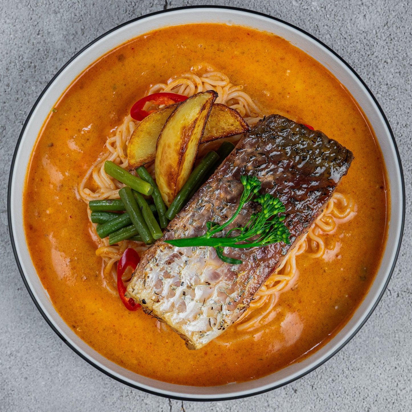 Chilean Seabass with Laksa Flat Noodle(B)