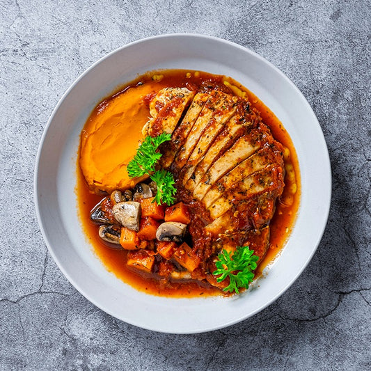 Coq au vin with sweet potato mash(Balanced)