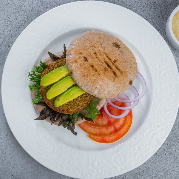 Falafel Burger with Hummus Aioli 