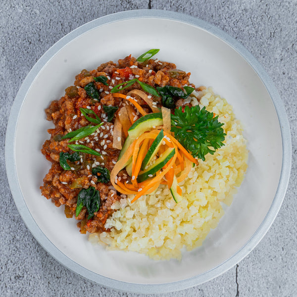 Korean Meat-Less Cauliflower Rice Bowl
