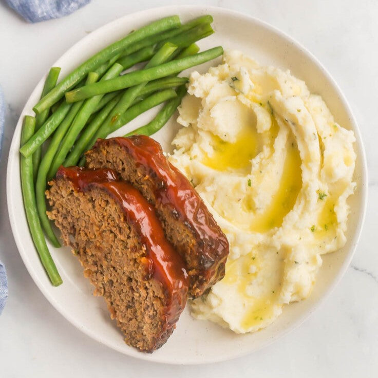 Meat(less) Loaf with Truffle Mash and Haricot Beans(P)