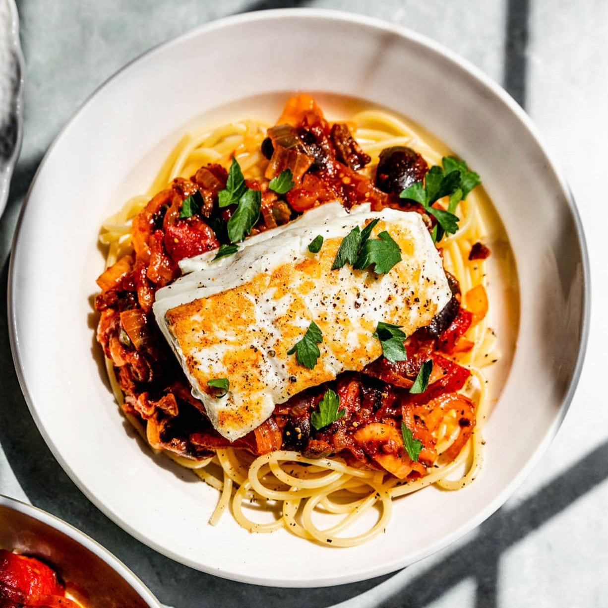 Roasted Halibut Arrabbiata (S)
