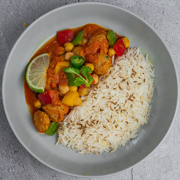 Soya Chunk Chickpea Curry