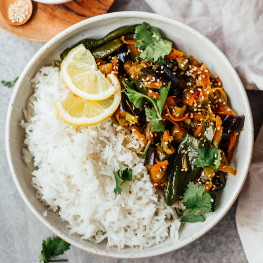 Meat-Less Eggplant Teriyaki Rice Bowl(P)