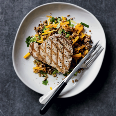 Saku Tuna steak with Braised Lentil & Butternut(B)