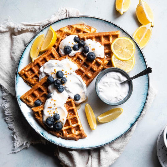 Wild Berries Protein Waffles with Citric Greek Yogurt(B)