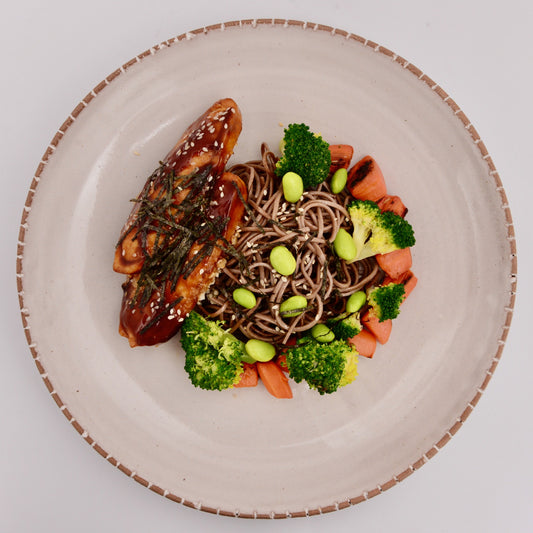 Maple Glazed Quorn Fillet with Soba Noodles and Vegetables(P)