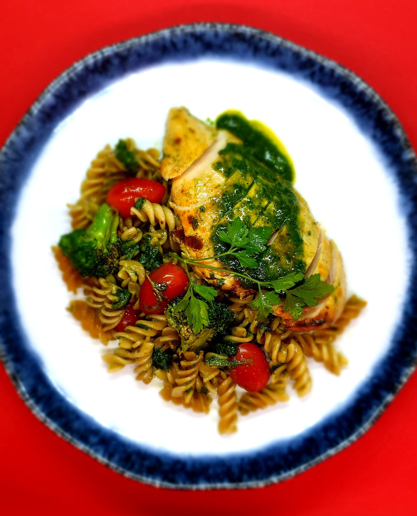 Chicken pesto with whole meal pasta(S)