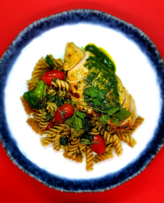 Chicken pesto with whole meal pasta(B)