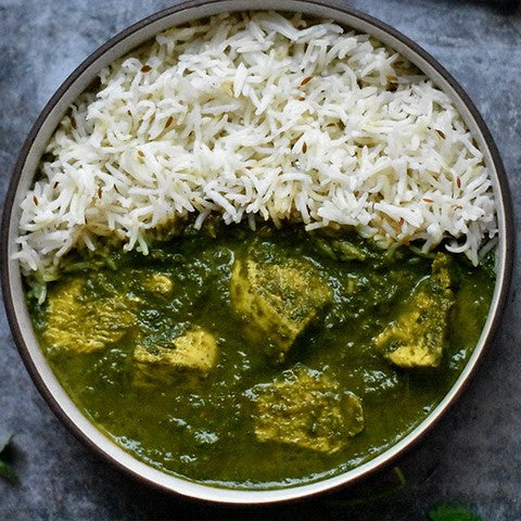 Chicken Spinach curry with cumin pulao(S)