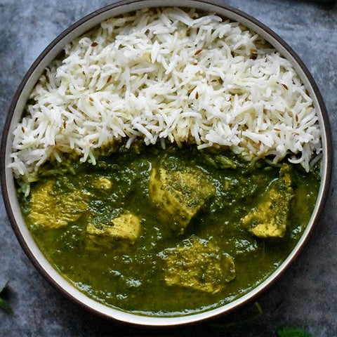 Chicken Spinach curry with cumin pulao(B)