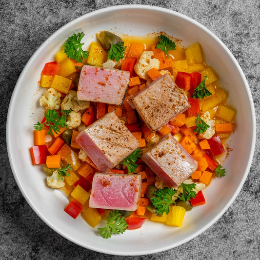 Tuna Escabeche with garden pickled veggies(S)