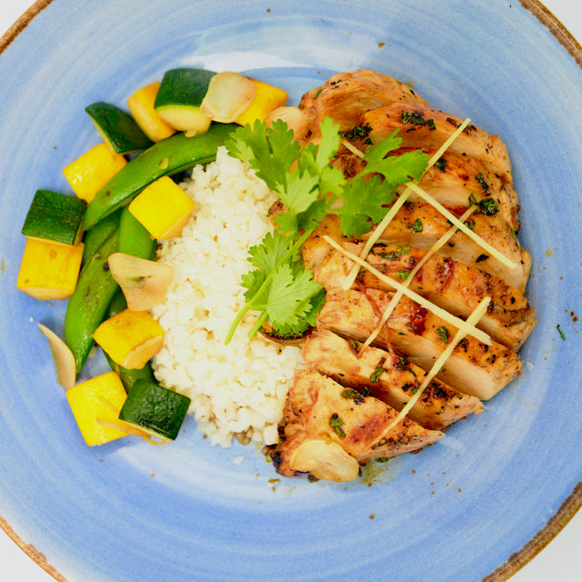 Ginger Soy Chicken with Cauliflower Rice(B)