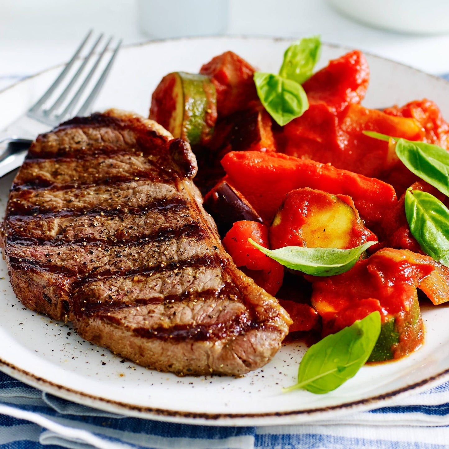 Grass-Fed Beef Steak with Ratatouille sauce(S)