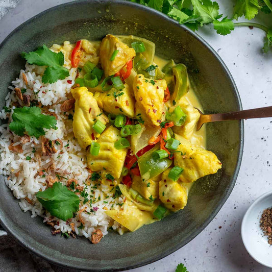 Kerala coconut Fish curry with cilantro rice(B)