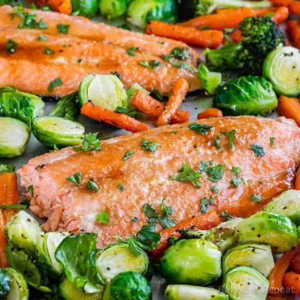 Roasted Salmon with Maple Glazed Winter Vegetables(B)