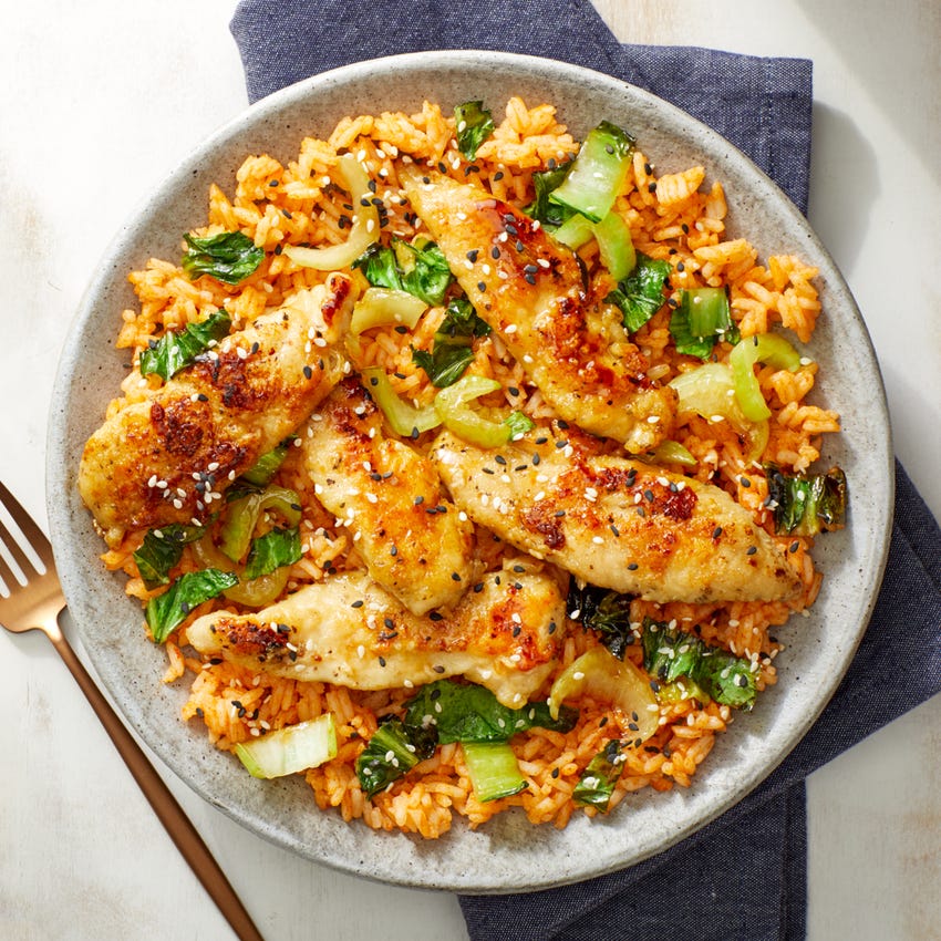 Oven Baked Fusion Chicken with spiced Carrot Rice(B)