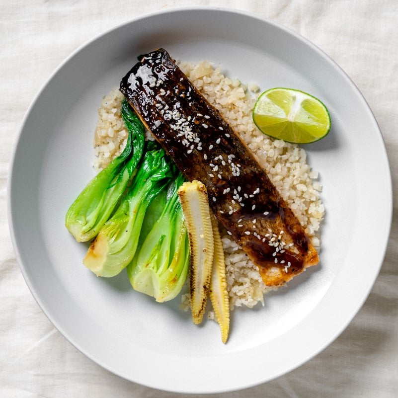 Pan Seared Teriyaki Salmon(B)