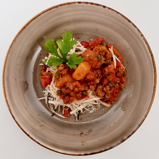 Roasted Spaghetti Squash with Eggplant Puttanesc(P)