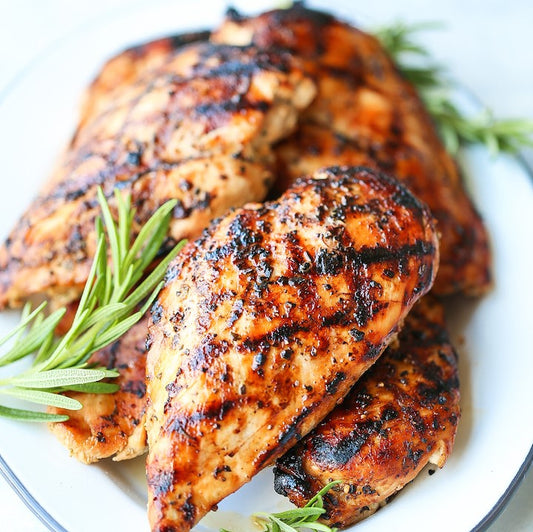 Rosemary Grilled chicken with seasonal vegetables(S)