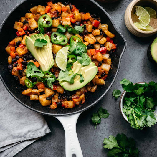 Southwestern Sweet Potato with Vegan Sausage (P)