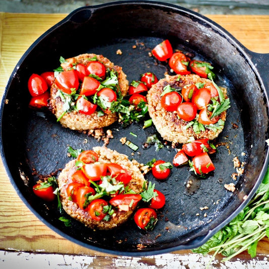 Crispy Quinoa Patty with Chickpea Relish (P)